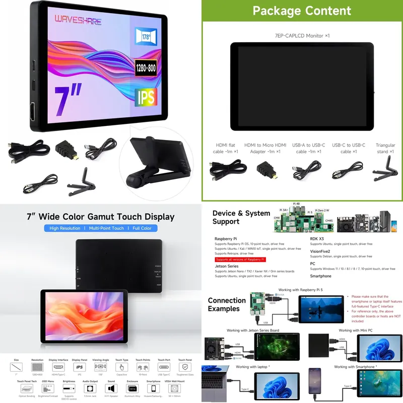 Pi Display - Display Touch Capacitivo de 7 Polegadas
