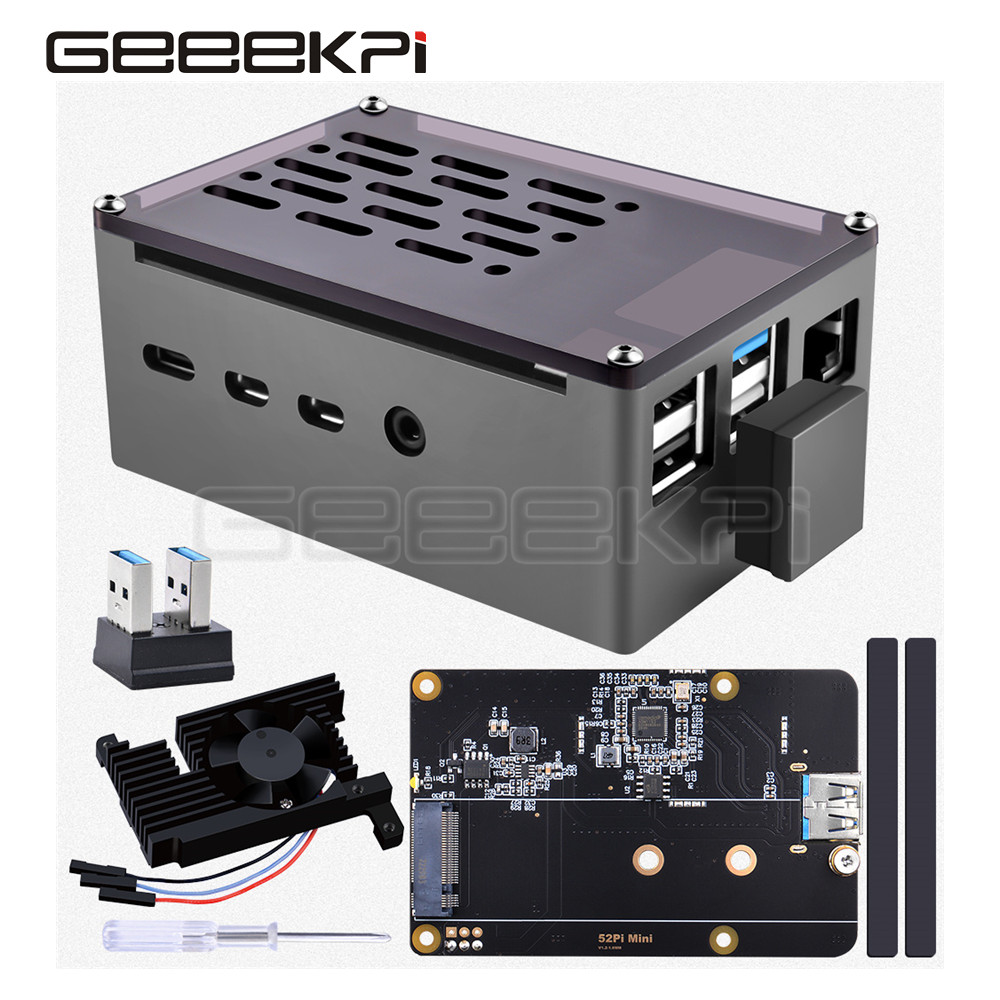 Pi 4 Case - GeeekPi Caixa de tijolo de alumínio