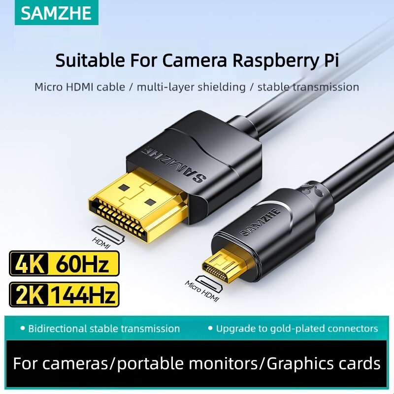 Pi Camera Cable - SAMZHE Cabo Micro HDMI Compatível com