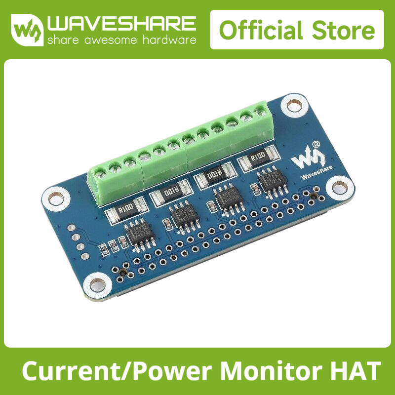 Raspberry Pi 4 - Waveshare chapéu de monitor de corrente/tensão/potência