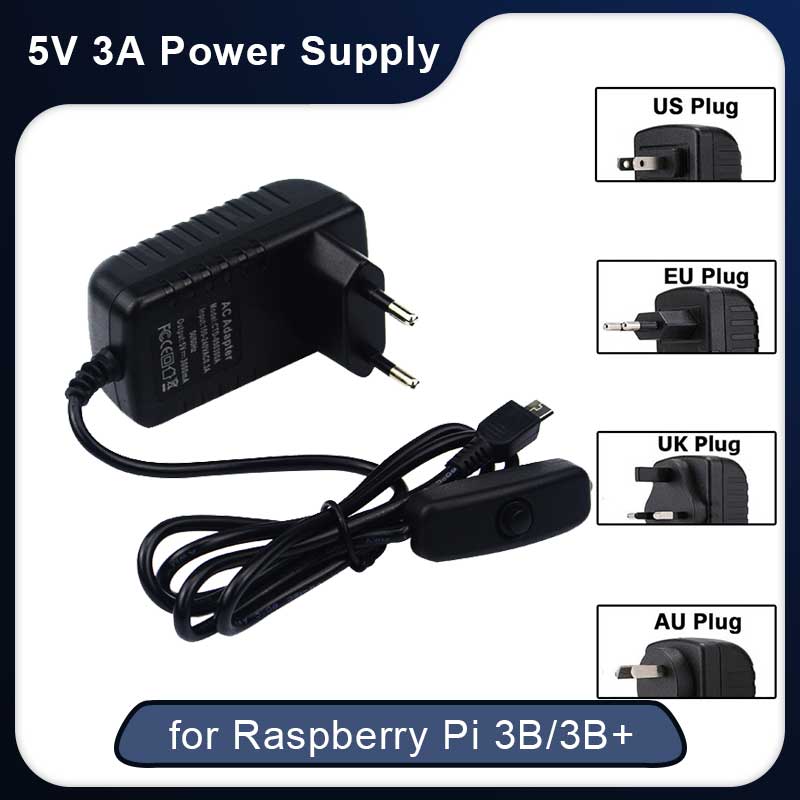 5v 3a raspberry pi 3 modelo b  - Pi Power Supply avaliação e preço