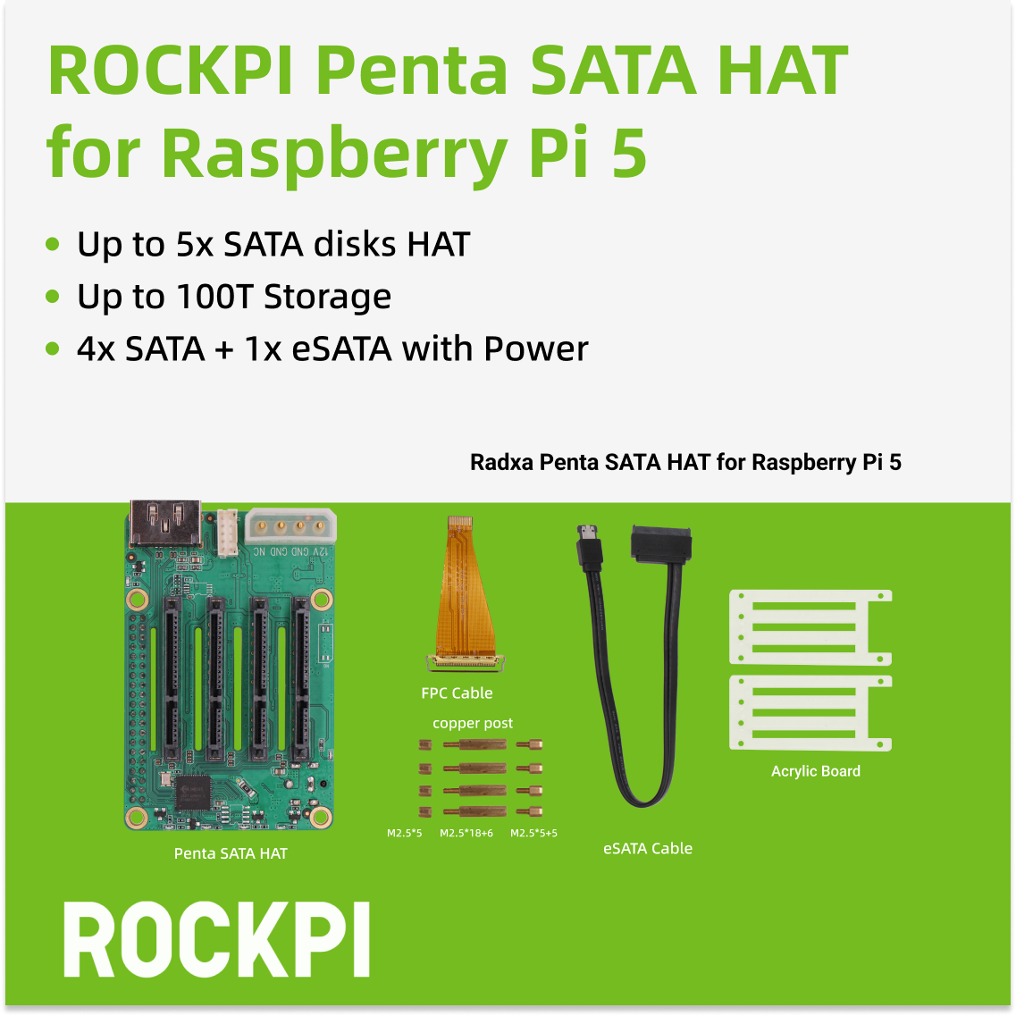 ROCKPI Penta SATA HAT - Chapéu - Pi 5 Case avaliação e preço