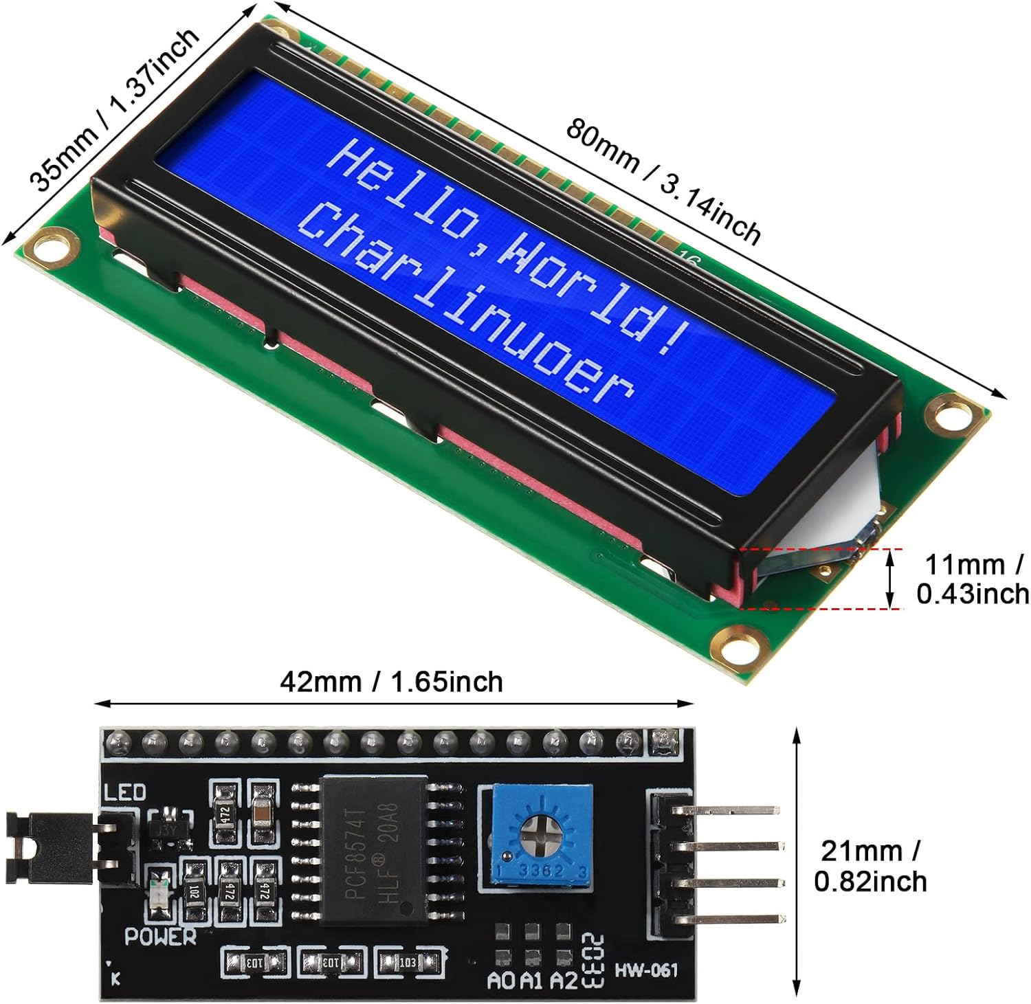 1 Conjunto de Módulo LCD 1602  - Pi Display avaliação e preço
