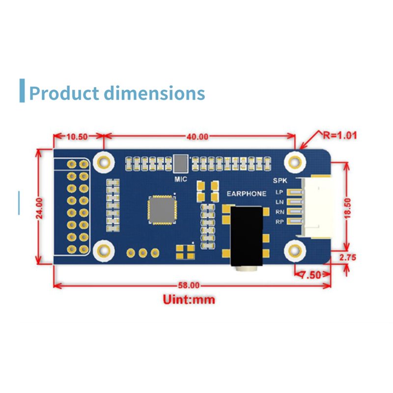 WM8960 para Raspberry Pi, ecrã - Pi Display avaliação e preço